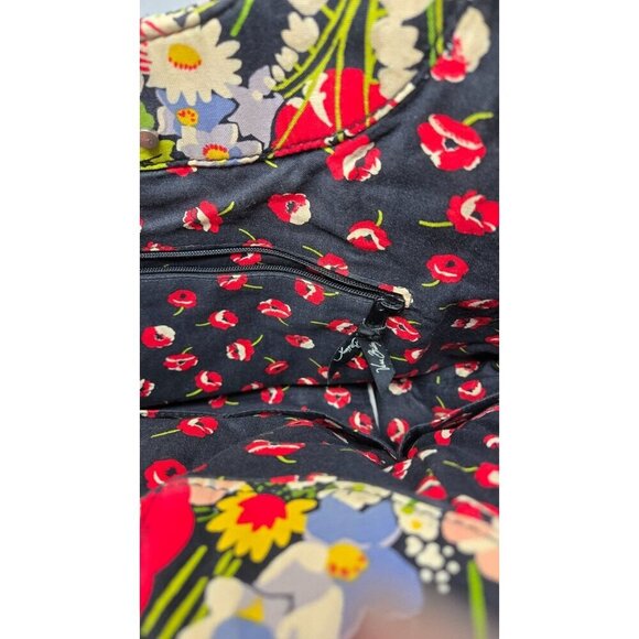 Vera Bradley Side by Side In Retired Poppy Fields Shoulder Bag Hobo Handbag - Picture 8 of 10